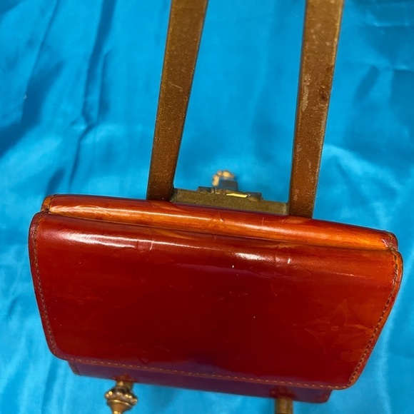 Louis Vuitton Carte de Visite Amber Red Vernis Trifold Women's Wallet EUC - Picture 13 of 13